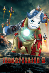 Size: 2848x4272 | Tagged: safe, artist:voltictail, fancypants, g4, iron man, marvel, parody, poster