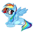 Size: 736x670 | Tagged: safe, artist:xenon, rainbow dash, g4, simple background, solo, spread wings, white background, wings