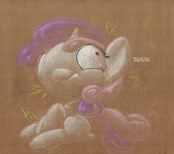 Size: 922x820 | Tagged: safe, artist:getchanoodlewet, sweetie belle, pony, robot, robot pony, unicorn, g4, female, filly, foal, hooves, horn, solo, sweetie bot
