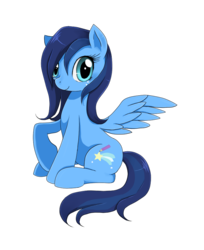 Size: 749x920 | Tagged: safe, artist:evomanaphy, oc, oc only, oc:stardust, blue, cute, evomanaphy, solo