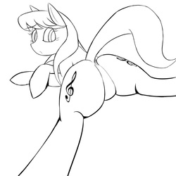 Size: 900x900 | Tagged: safe, artist:pogans, octavia melody, g4, black and white, butt, featureless crotch, female, grayscale, plot, solo