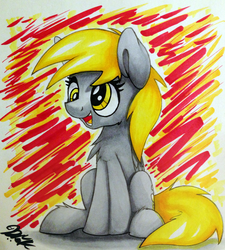 Size: 2780x3094 | Tagged: safe, artist:ralek, derpy hooves, pegasus, pony, g4, chest fluff, female, mare, solo, traditional art