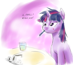 Size: 860x763 | Tagged: safe, artist:cybermananon, twilight sparkle, g4, acne, bed mane, pimple, sink, toothbrush