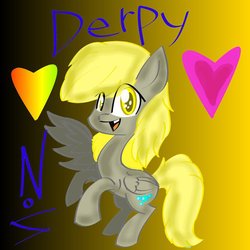 Size: 894x894 | Tagged: safe, artist:gg41126, derpy hooves, pegasus, pony, g4, female, heart, mare, solo, underp