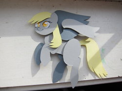 Size: 1024x768 | Tagged: safe, artist:shadestepwarrior, derpy hooves, pegasus, pony, g4, blank flank, female, mare, papercraft, solo