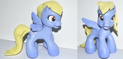 Size: 887x427 | Tagged: safe, artist:bapity88, derpy hooves, pegasus, pony, g3, g3.5, g4, customized toy, female, figure, g4 to g3.5, generation leap, irl, mare, photo, solo, toy