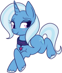 Size: 320x377 | Tagged: source needed, safe, artist:lulubell, trixie, twilight sparkle, pony, unicorn, g4, collar, cutie mark collar, female, lesbian, mare, ship:twixie, shipping, simple background, solo, transparent background, unshorn fetlocks