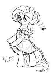Size: 656x901 | Tagged: safe, artist:atomickitten10, fluttershy, pony, g4, 30 minute art challenge, bipedal, clothes, dress, female, solo