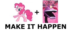 Size: 1337x700 | Tagged: safe, pinkie pie, g4, exploitable meme, gypsy pie, gypsy(robot), make it happen, meme, meta, mystery science theater 3000, pun