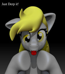 Size: 839x952 | Tagged: safe, artist:harikon, derpy hooves, pegasus, pony, g4, 3d, female, mare, render, solo, tongue out