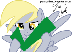 Size: 920x663 | Tagged: safe, artist:pennysilver, derpy hooves, pegasus, pony, g4, check, check mark, female, mare, smiling, solo