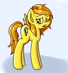 Size: 1024x1100 | Tagged: safe, artist:kittyateaperson, spitfire, pegasus, pony, g4, amputee, bandage, female, mare, solo
