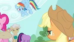 Size: 1280x720 | Tagged: safe, artist:capnpea, edit, edited screencap, screencap, applejack, mayor mare, pinkie pie, rainbow dash, twilight sparkle, g4, fimbriae, headless