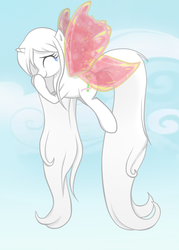 Size: 500x700 | Tagged: safe, artist:celerypony, oc, oc only, oc:celery, pony, unicorn, crying, cute, dreams, flying, happy, long mane, long tail, magic, solo, wings