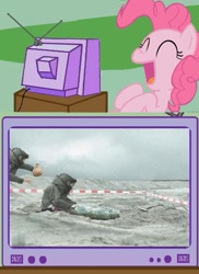 Size: 437x600 | Tagged: safe, pinkie pie, g4, bomb, bomb squad, exploitable meme, incoming prank, paper bag, prank, tv meme