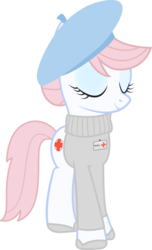 Size: 900x1482 | Tagged: dead source, safe, artist:lockiesajt, nurse redheart, g4, beret, clothes, female, simple background, solo, sweater, transparent background, vector