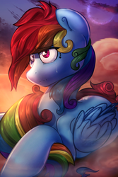 Size: 3344x5000 | Tagged: safe, artist:llamaswithkatanas, artist:vest, rainbow dash, g4, crying, female, solo