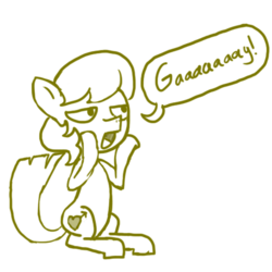Size: 504x504 | Tagged: safe, artist:ficficponyfic, oc, oc only, oc:golden brisk, colt, male, reaction image, solo, trap