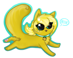 Size: 1129x905 | Tagged: safe, artist:nekomellow, oc, oc only, oc:ticket, cat, simple background, solo, species swap, transparent background