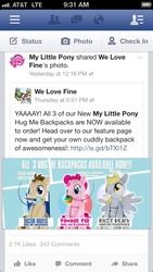 Size: 640x1136 | Tagged: safe, derpy hooves, doctor whooves, pinkie pie, time turner, pegasus, pony, g4, backpack, best pony, cupcake, facebook, female, hasbro, mare, muffin, rainbow cupcake, sonic screwdriver, welovefine
