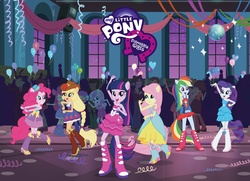 Size: 3333x2408 | Tagged: safe, apple bloom, applejack, fluttershy, pinkie pie, rainbow dash, rarity, scootaloo, scott green, scribble dee, sophisticata, sweet leaf, sweetie belle, teddy t. touchdown, twilight sparkle, velvet sky, human, equestria girls, g4, my little pony equestria girls, official, apple bloom's bow, background character, background human, balloon, bare shoulders, boots, bow, bracelet, choker, clothes, cutie mark crusaders, dancing, disco ball, dress, ear piercing, earring, equestria girls logo, equestria girls prototype, fall formal, fall formal outfits, female, flower, glasses, hair bow, hat, headband, high heel boots, humane five, humane six, jewelry, male, mane six, necktie, pants, piercing, ponied up, shoes, skirt, sleeveless, strapless, suit, twilight ball dress