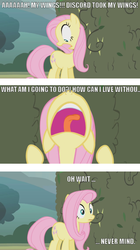 Size: 500x895 | Tagged: safe, edit, edited screencap, screencap, fluttershy, g4, the return of harmony, comic, female, screencap comic, solo, wingless