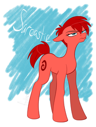 Size: 600x800 | Tagged: safe, artist:calicopikachu, oc, oc only, earth pony, pony, pwnsona, sarcastic, solo