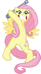 Size: 292x532 | Tagged: safe, edit, idw, official comic, fluttershy, pegasus, pony, g4, micro-series #4, my little pony micro-series, female, flutterrage, mare, simple background, solo, steel pipe, this will end in tears, transparent background