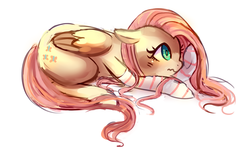 Size: 1280x780 | Tagged: safe, artist:cherivinca, fluttershy, g4, clothes, cute, female, socks, solo, striped socks