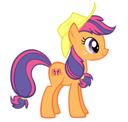 Size: 1532x1460 | Tagged: safe, artist:durpy, applejack, scootaloo, g3, g4, female, g3 to g4, generation leap, simple background, solo, transparent background, vector