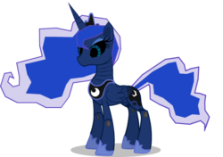 Size: 545x384 | Tagged: safe, artist:ask-artila, princess luna, pony, robot, robot pony, g4, female, lunabotic, princess lunabot, roboticization, simple background, solo