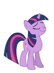 Size: 2234x3000 | Tagged: safe, artist:dribmeg, twilight sparkle, pony, unicorn, g4, magical mystery cure, eyes closed, female, pose, proud, simple background, smiling, solo, standing, transparent background, unicorn twilight, vector