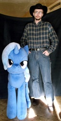 Size: 1000x1986 | Tagged: safe, artist:doublebackstitcharts, trixie, human, g4, irl, irl human, photo, plushie