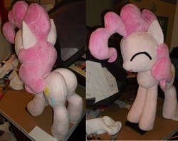 Size: 2522x2000 | Tagged: safe, artist:doublebackstitcharts, pinkie pie, g4, butt, irl, photo, plot, plushie, the ass was fat, wip