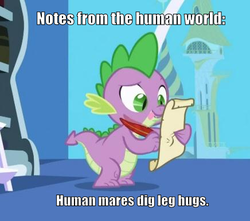 Size: 436x386 | Tagged: safe, edit, edited screencap, screencap, spike, dragon, equestria girls, friendship is magic, g4, caption, cropped, impact font, letter, male, quill, scroll, solo, spike's love letters, text, tongue out, twilight's canterlot home, window