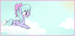 Size: 1989x974 | Tagged: safe, artist:balloons504, flitter, pony, g4, cloud, cloudy, female, heart, solo