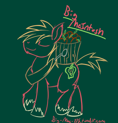 Size: 786x819 | Tagged: safe, artist:drizziedoodles, big macintosh, earth pony, pony, g4, 30 minute art challenge, apple, male, solo, stallion