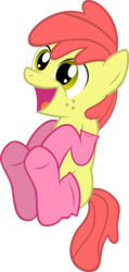 Size: 618x1294 | Tagged: dead source, safe, artist:sasukex125, apple bloom, earth pony, pony, g4, :d, applebetes, applebuck, clothes, colt, cute, foal, freckles, male, open mouth, open smile, pink, rule 63, show accurate, simple background, smiling, socks, solo, transparent background, wrong eye color