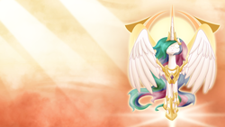 Size: 1920x1080 | Tagged: dead source, safe, artist:zedrin, princess celestia, alicorn, pony, g4, female, solo, wallpaper