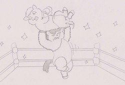 Size: 1500x1025 | Tagged: safe, artist:santanon, fluffy pony, fluffy pony original art, wrestling