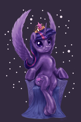 Size: 1440x2160 | Tagged: safe, artist:assasinmonkey, twilight sparkle, alicorn, pony, g4, crown, female, mare, solo, throne, twilight sparkle (alicorn)