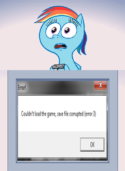 Size: 438x600 | Tagged: safe, artist:hotdiggedydemon, rainbow dash, pony, .mov, g4, exploitable meme, meme, pony.mov, scp containment breach, tv meme