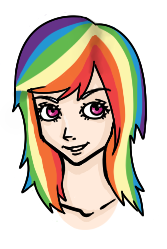 Size: 167x249 | Tagged: safe, artist:kataru-xiv, rainbow dash, human, g4, female, humanized, solo