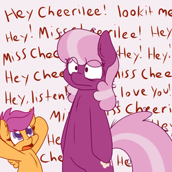 Size: 700x700 | Tagged: safe, artist:php199, cheerilee, scootaloo, oh dat cheerilee, g4, bipedal, text, wall of text