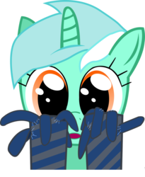 Size: 809x988 | Tagged: safe, artist:nightoneverest, lyra heartstrings, pony, unicorn, g4, clothes, female, gloves, hand, open mouth, simple background, socks, solo, striped socks, that pony sure does love hands, toe socks, transparent background, wide eyes