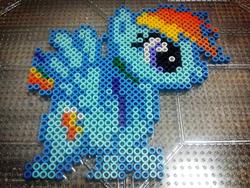 Size: 600x450 | Tagged: safe, rainbow dash, g4, bead sprite, female, perler beads, photo, solo