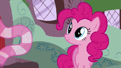 Size: 854x480 | Tagged: safe, screencap, pinkie pie, earth pony, pony, dragonshy, g4, season 1, animated, clothes, cute, female, mare, scarf, solo
