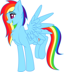 Size: 6000x6722 | Tagged: safe, artist:pastelflakes, rainbow dash, g4, absurd resolution, chest fluff, female, simple background, solo, transparent background, vector