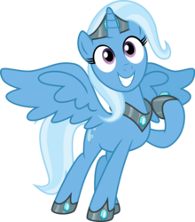 Size: 3000x3407 | Tagged: dead source, safe, artist:dcencia, trixie, alicorn, pony, g4, crown, female, happy, high res, simple background, smiling, solo, transparent background, trixiecorn, vector