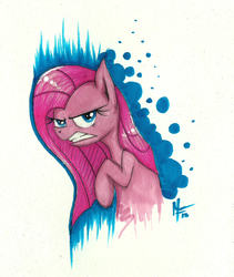 Size: 1590x1884 | Tagged: safe, artist:moonlightfl, pinkie pie, g4, angry, markers, pinkamena diane pie, traditional art